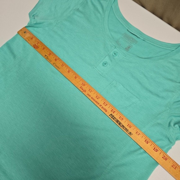 Patagonia Shirt Womens Large Green Capilene Cool Trail Short Sleeve Pullover - Picture 7 of 9